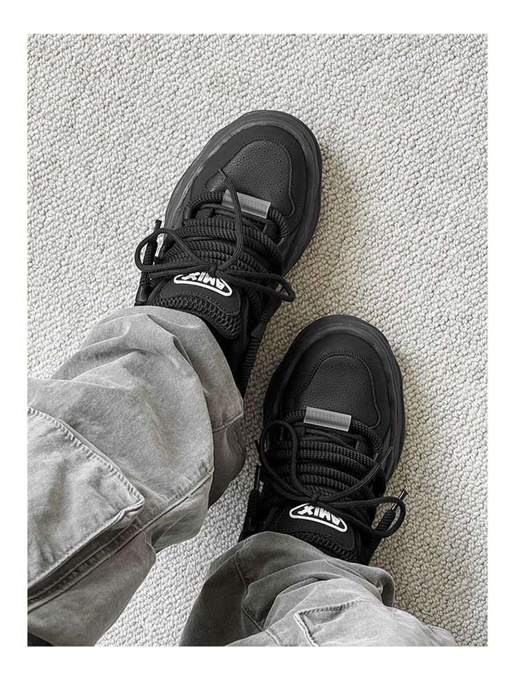 Thick-soled inner increase niche design sense men's and women's bread shoes dissolve board shoes_voghion.com