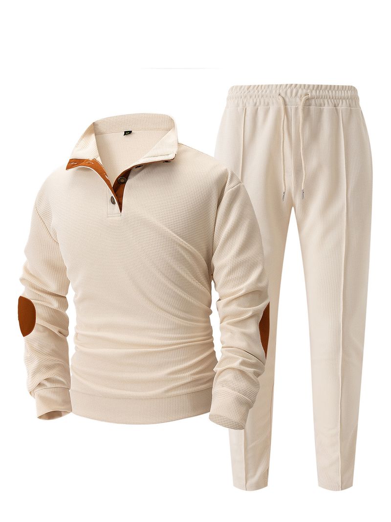 Felpa casual a maniche lunghe con collo alto e mezza cerniera, da uomo, da abito_voghion.com