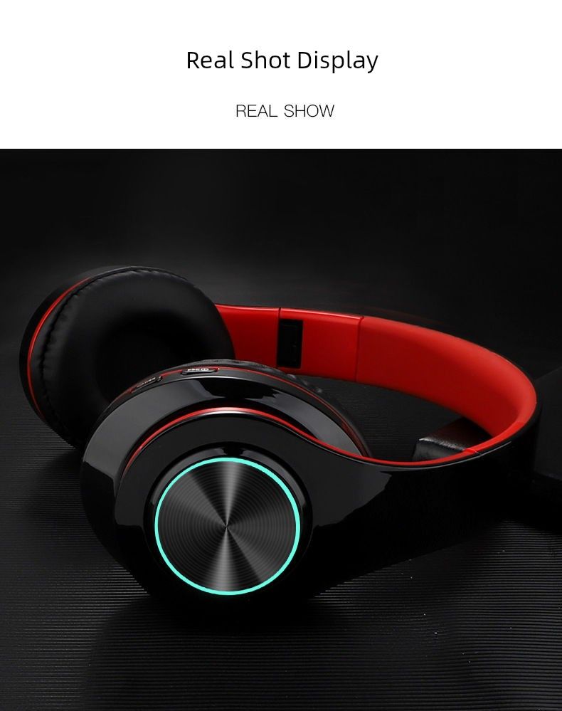 Svijetleće Bluetooth slušalice za montažu na glavu, jaki bas, visoka kvaliteta zvuka, bežične sportske slušalice za igranje mobilnih poziva_voghion.com