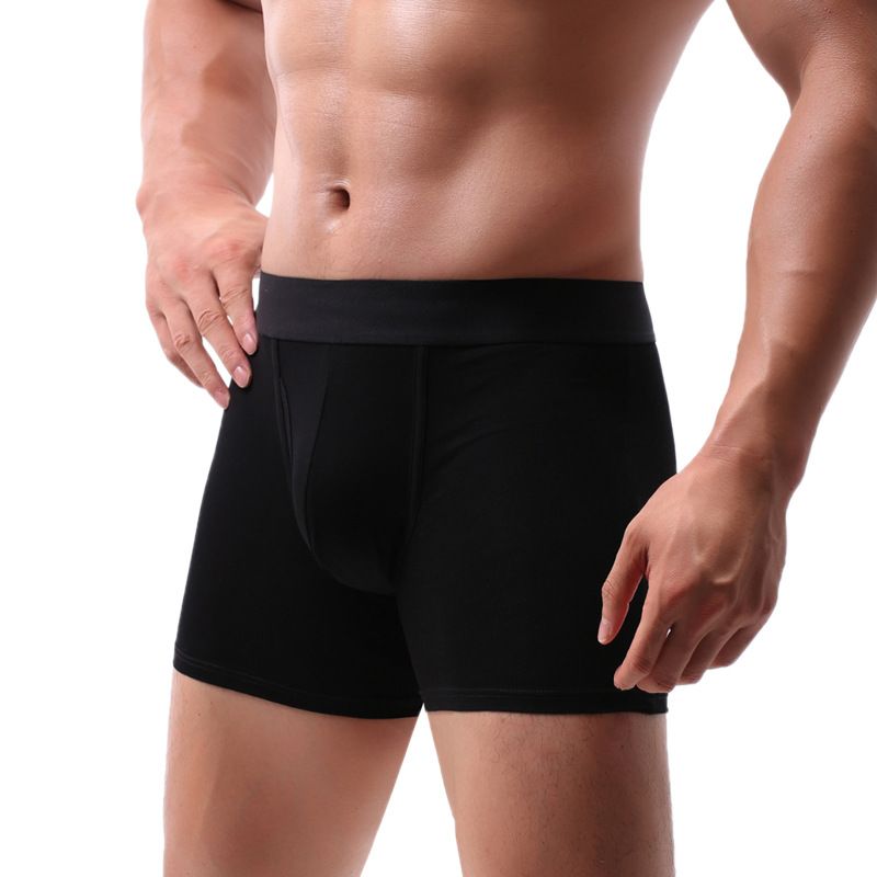 Underwear Pure Cotton Side Opening Sports Boxer Pants U Convex Breathable Men's Shorts_voghion.com