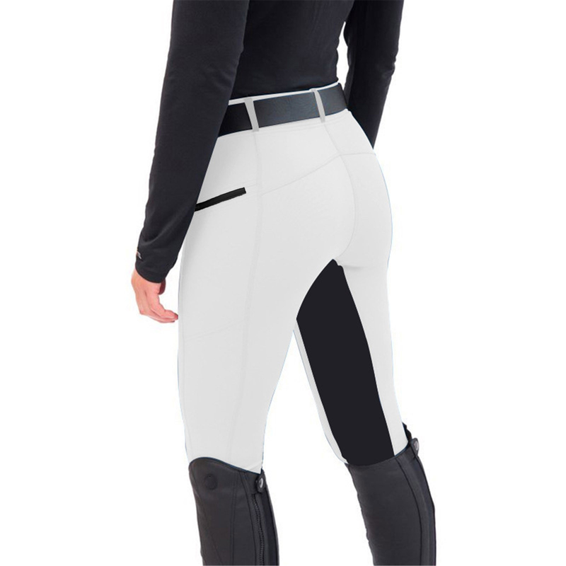 Roupas femininas Calças equestres da moda Calças de equitação com ajuste fino Calças de equitação com emendas elásticas Calças casuais para pés pequenos_voghion.com