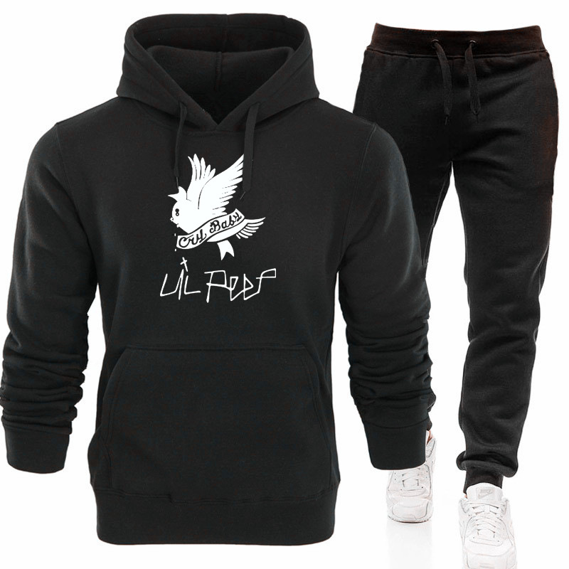 Ensemble pull à capuche en polaire ample pour homme et femme, nouvelle collection automne-hiver du chanteur Lil Peep Street Trend_voghion.com