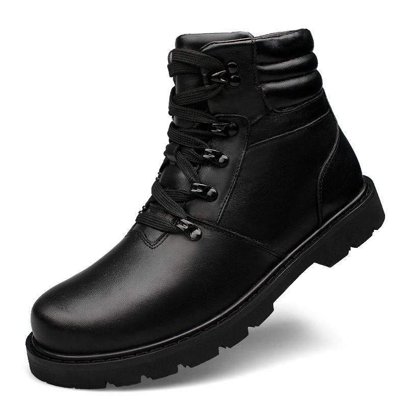 Fleece Warm Men's High-top Boots Martin Boots Casual Men's Shoes First-layer Real Martin Boots_voghion.com