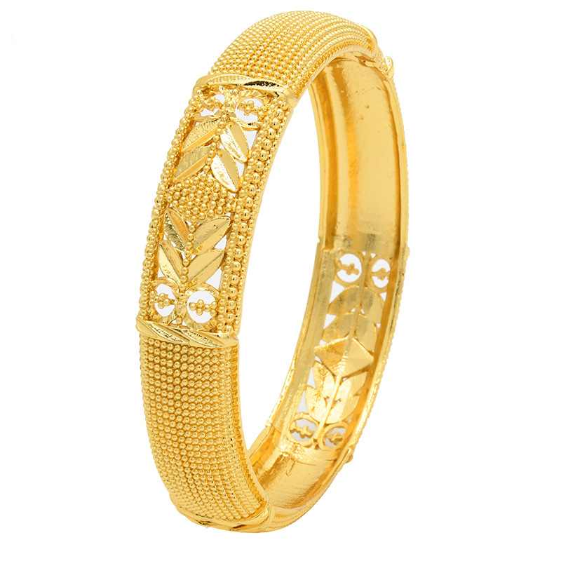 Fashion Women's Open Hollowed-out Vintage Cut Silk Sargent Gold Wedding Bracelet_voghion.com