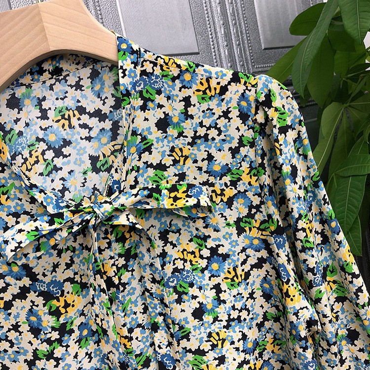 Women's fashion five-quarter sleeve imitation mulberry silk top_voghion.com