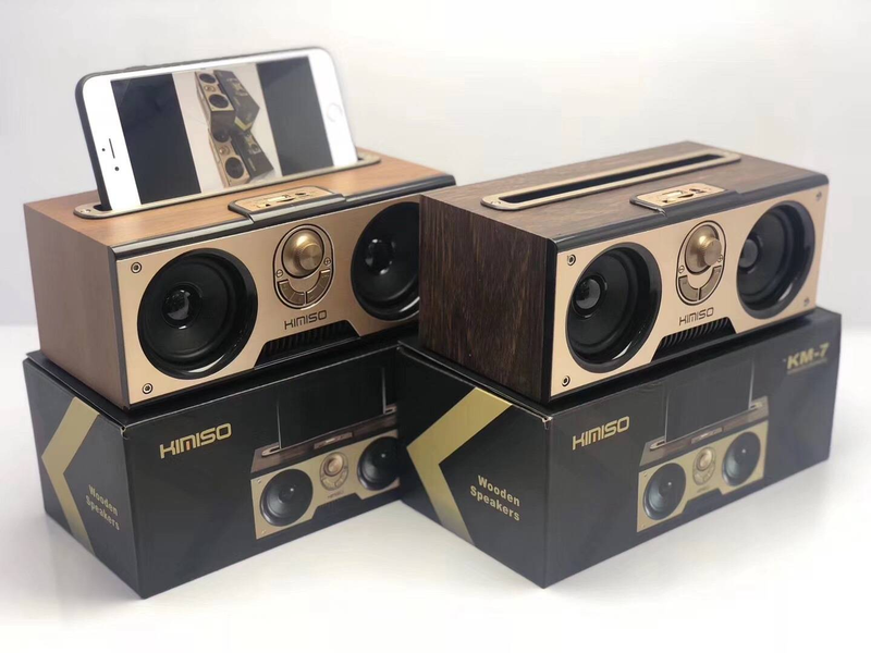 Vintage Ahşap Kablosuz Bluetooth Hoparlör Taşınabilir Açık Subwoofer_voghion.com