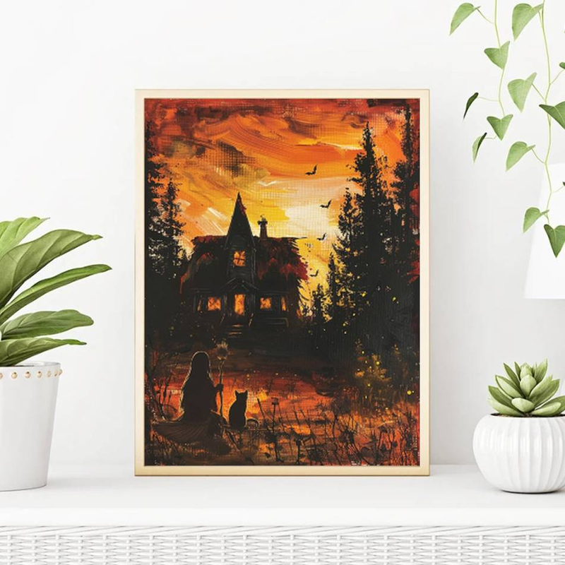 RUOPOTY Oil Paint By Numbers Kits Billede Paint Halloween Atmosfære Painting Numbers Kunstværk _voghion.com