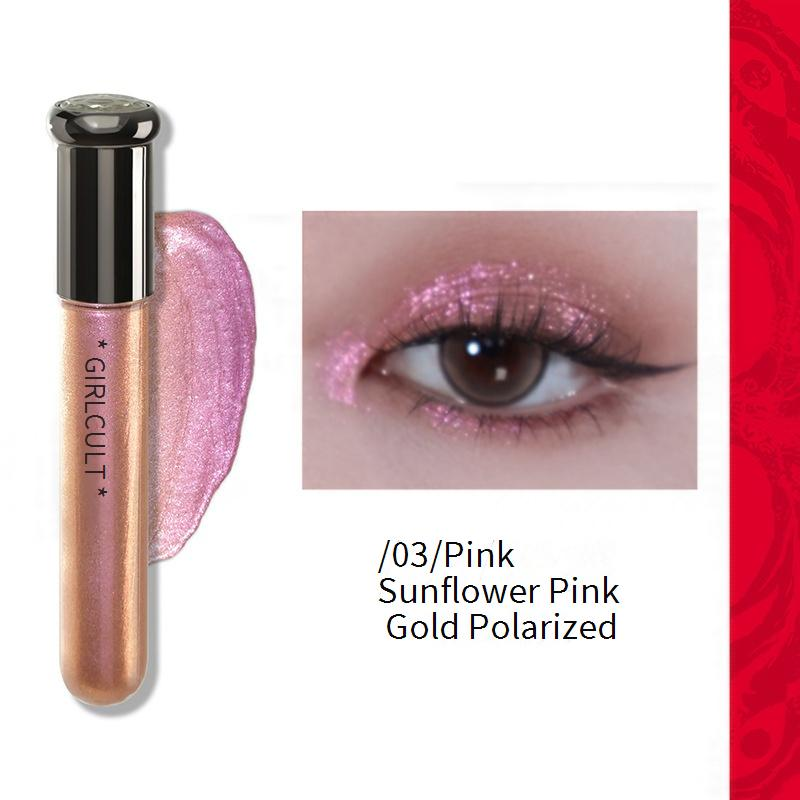 Fard à paupières liquide Girlcult Illusion, paillettes fines, œil caméléon scintillant, reflet ver à soie, fard à paupières monochrome_voghion.com