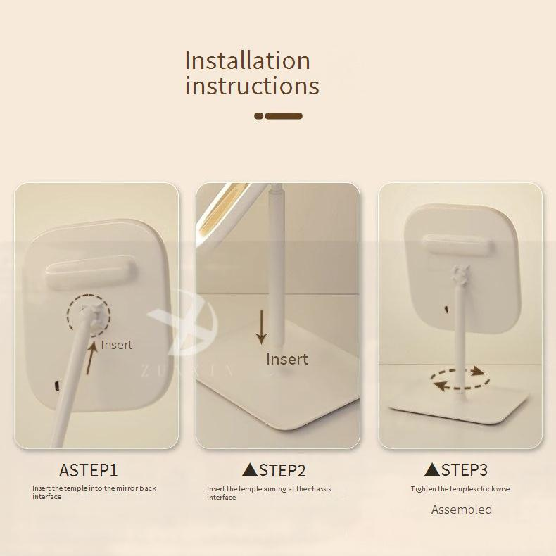 Bathroom Fixtures Makeup Mirror Led Light Table Female Fill Light Artifact Student Dormitory Desktop Portable Small Mirror High Definition Dressing_voghion.com
