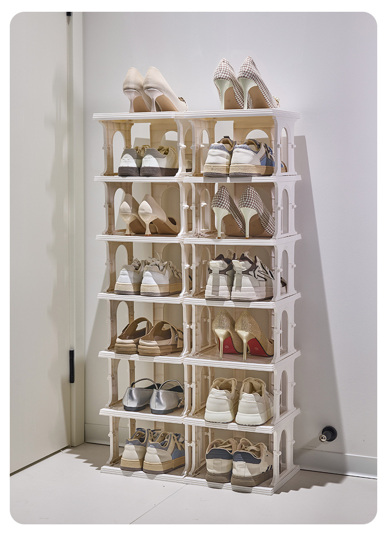 Foldable Shoe Rack For Beginners Shoe Rack For Door One Piece At A Time Household Multi Layer Small And Narrow Rental Room Simple Shoe Cabinet_voghion.com