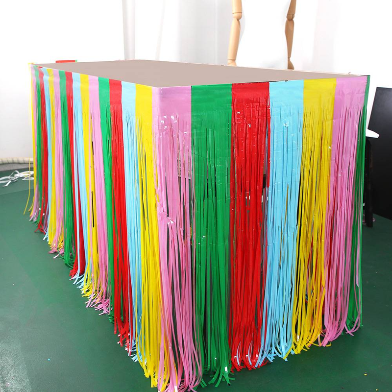 Scimitar Macaron Glow-in-the-Dark Rain Curtain Table Skirt – Fluorescent Tassel Party Decor For Birthday, Wedding, Themed Events_voghion.com