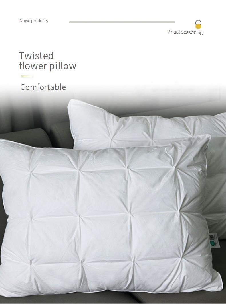 Twist Wave Hotel Pillow - Ultra-Soft Microfiber Low-Profile Pillow For Adults (50x66cm, White, Breathable, Lightweight 1.1-2lbs)_voghion.com