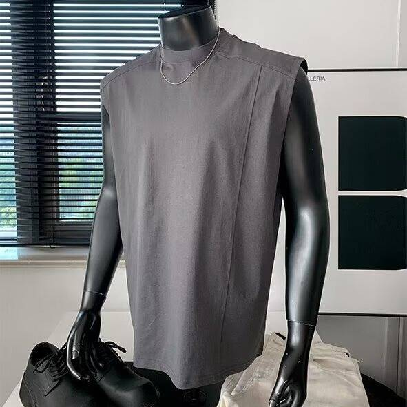 Gilet senza maniche da uomo – Misto lino traspirante, collo alto, vestibilità comoda (casual estivo, asciugatura rapida, taglie dalla M alla 3XL, antipiega)_voghion.com