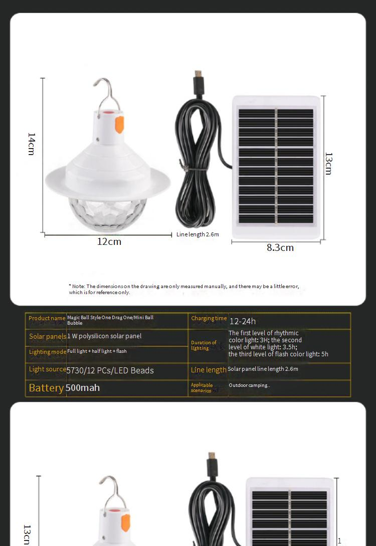 Solar Powered LED Magic Ball Light With 3 Color Modes, USB Rechargeable, Waterproof For Camping, Parties & Outdoor Decoration_voghion.com