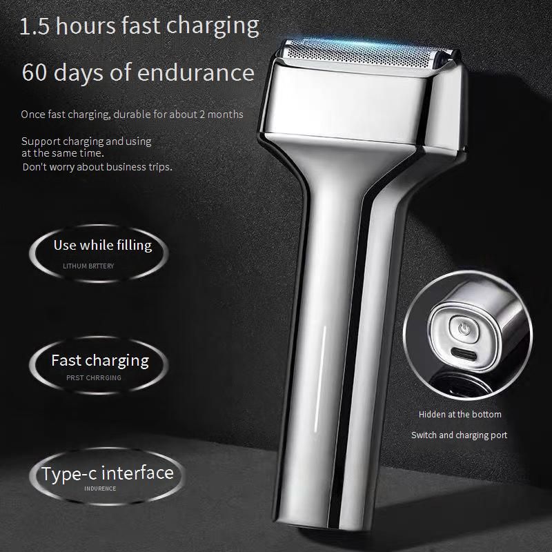 Rasoio elettrico da uomo SL311 - Sistema di rasatura rotante a 3 lame con testine flottanti, impermeabile e ricaricabile, adatto per barbe folte e ispide._voghion.com