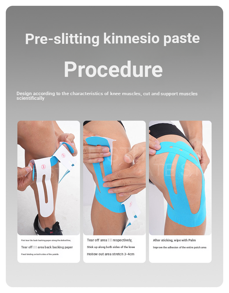 Pre-cut Knee Muscle Patch, Elastic Muscle Patch, Sports Protective Tape, Pre-cut Muscle Patch_voghion.com