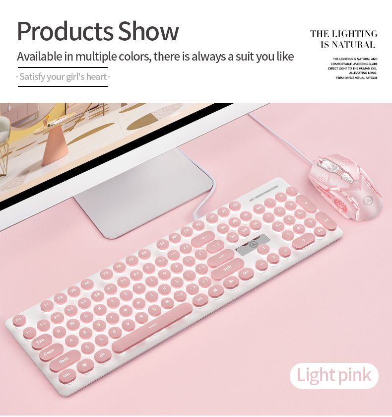 Ensemble clavier et souris de jeu Punk en trois pièces avec écouteurs, claviers lumineux, souris 3200 DPI, casque, ordinateur_voghion.com