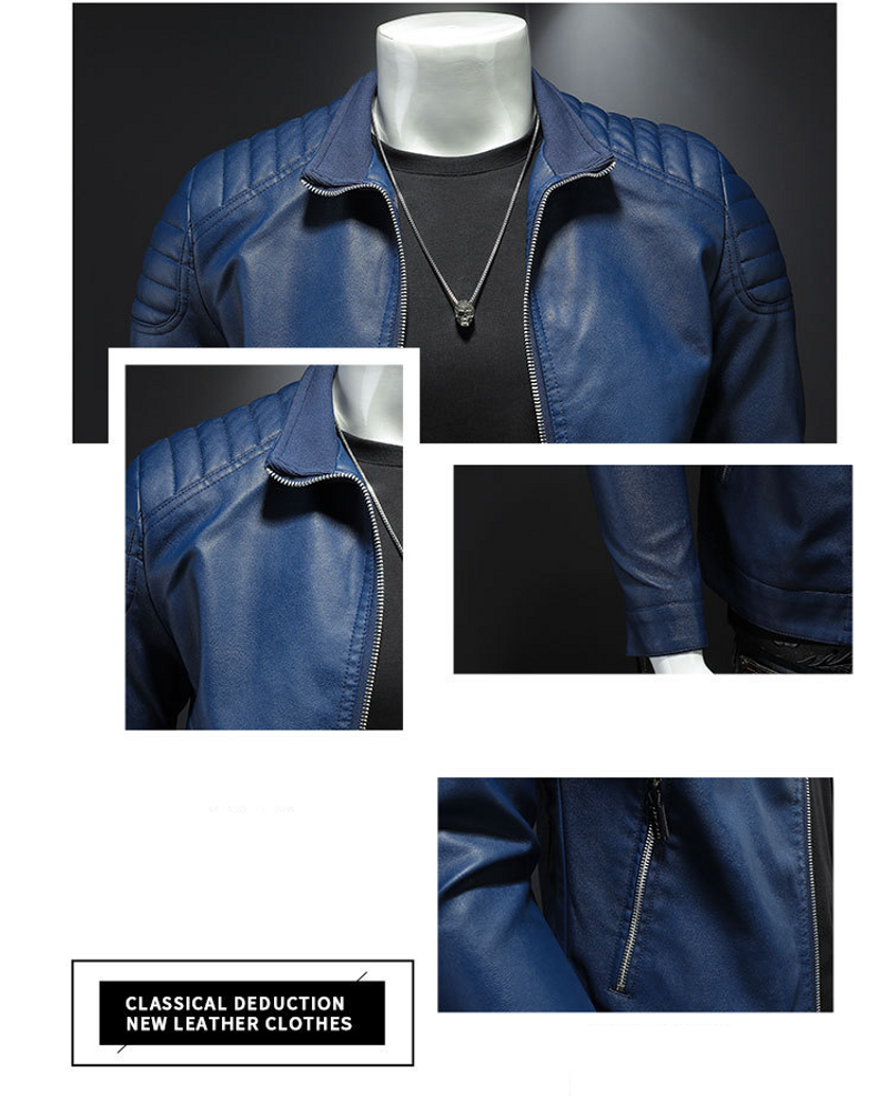 Men's Clothing Jacket Leather Jacket Slim Fit_voghion.com