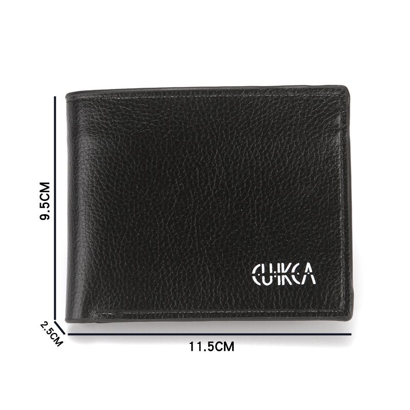 CUIKCA Men's Slim PU Leather Wallet - Compact Tri-Fold Design With Multiple Card Slots, RFID Blocking, Stylish & Lightweight (Black)_voghion.com