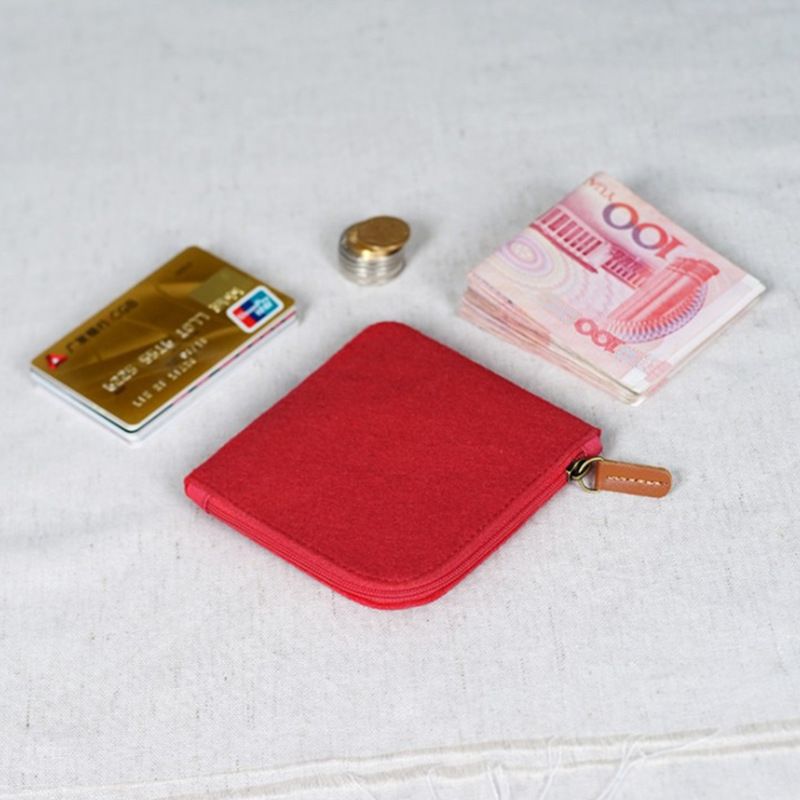 Coin Purse Short Felt Protective Case Zipper Phone Bag Plus_voghion.com