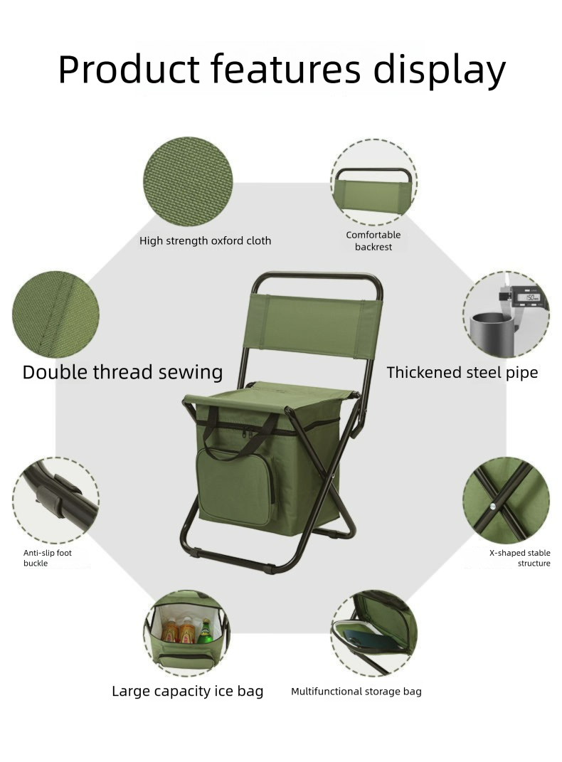Portable Folding 3-in-1 Leisure Outdoor Camouflage Small Stool Camping Fishing Ice Pack Chair_voghion.com