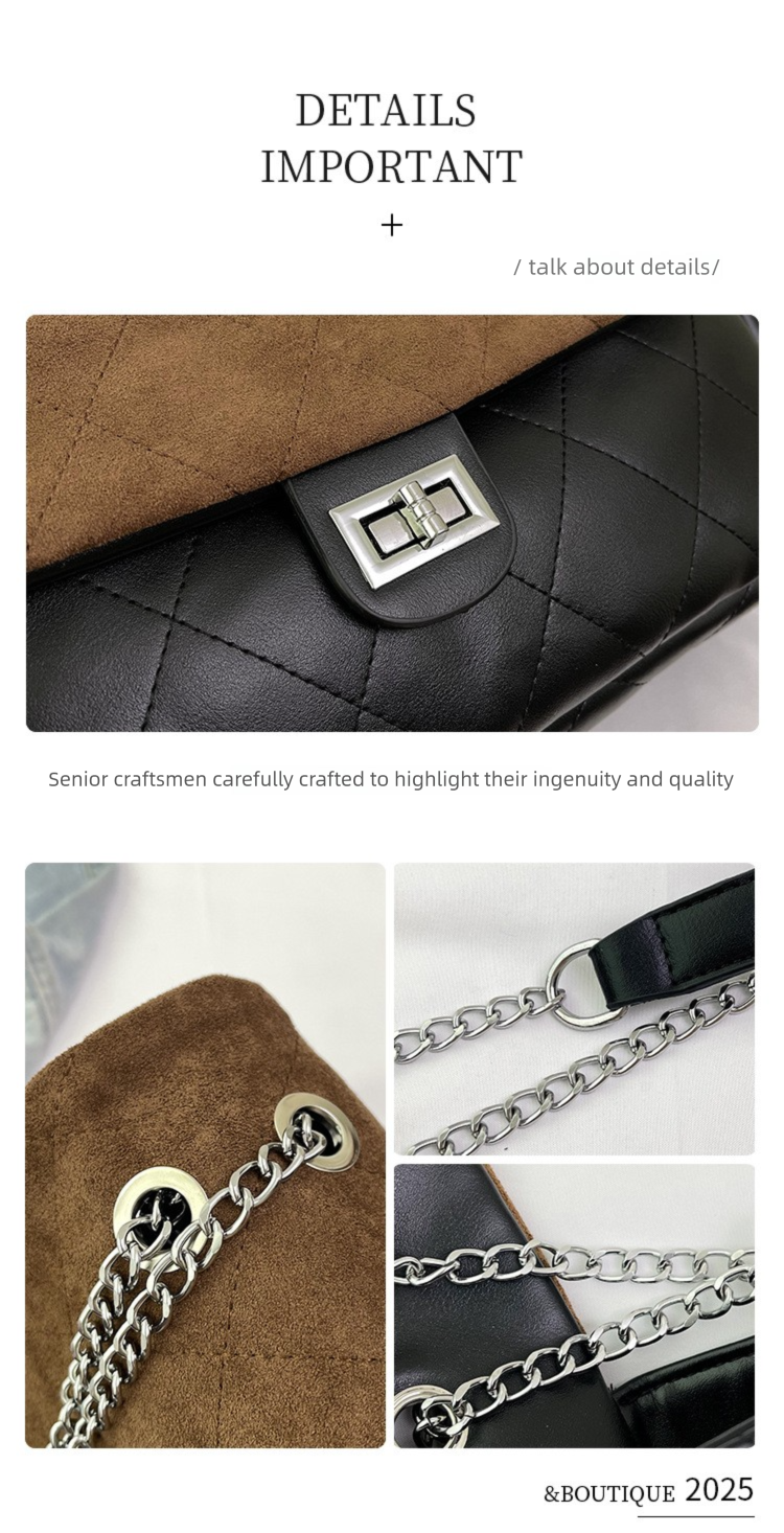 Borsa a tracolla di alta qualità per pendolari, con catena trapuntata in nylon, di grande capacità, per donne, 2025_voghion.com