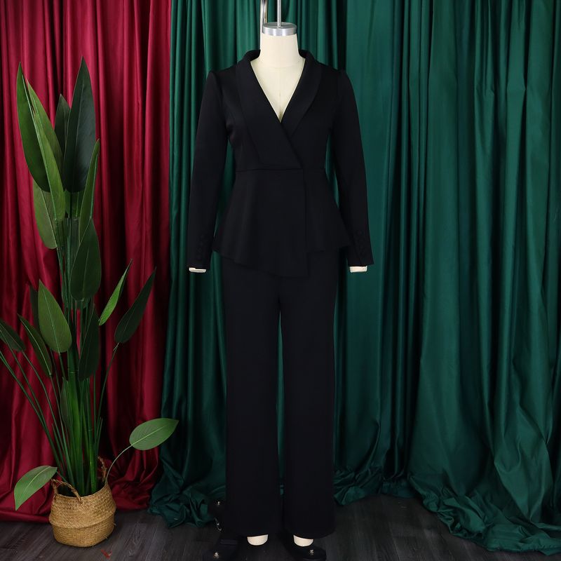 2-delige damessets plus size nieuwe aankomst bijpassende tweedelige sets blazer jas top broek pakken outfits kleding_voghion.com