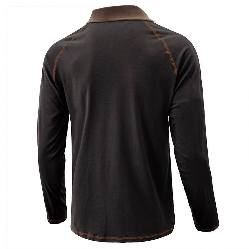 Herren Langarm Revers T-Shirt Herren Poloshirt Herren Herbst Unterhemd Top_voghion.com