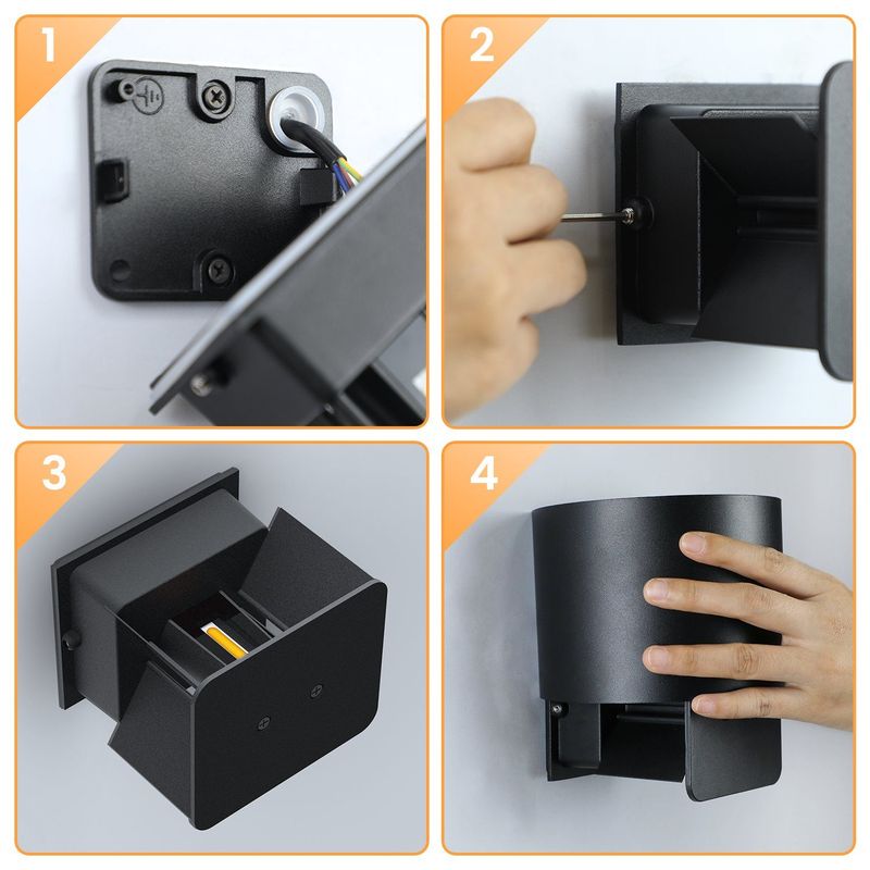 Glitzerlife LED Wandleuchte Innen Wandlampe - Aussenlampe Schwarz Wandbeleuchtung Aussen 5W Up Down Außenleuchte IP65 Wandstrahler 3000K Warmweiß Außenbeleuchtung_voghion.com