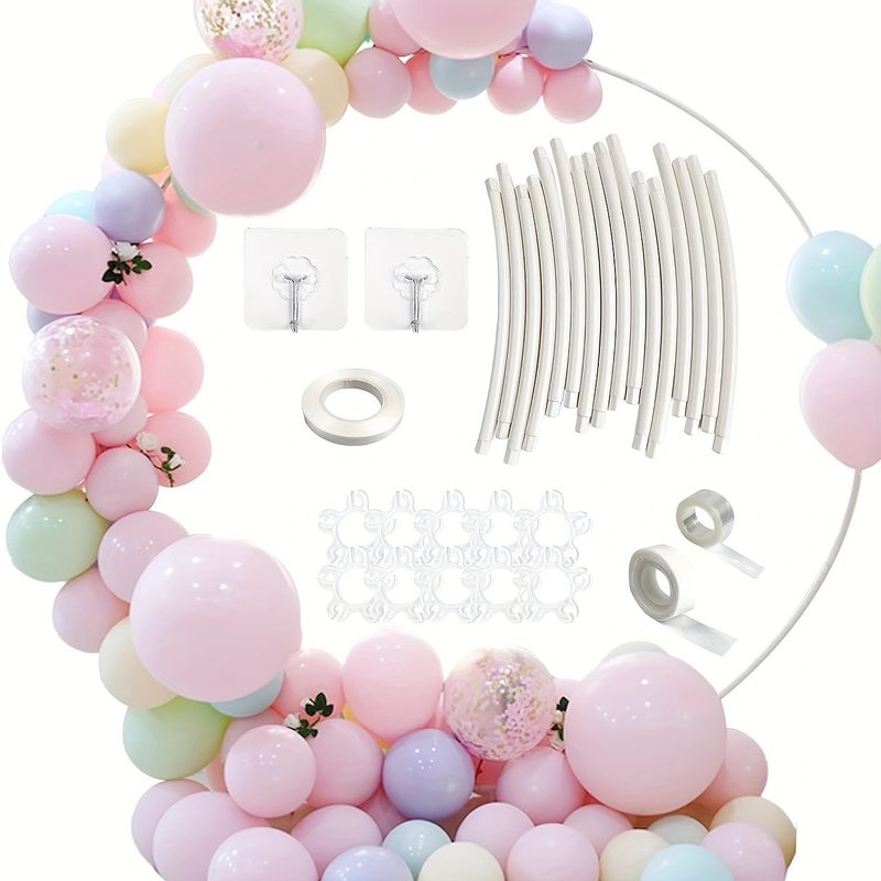 Ronde ballonnenboog, herbruikbare ronde ballonnenstandaard, geschikt voor bruiloften, verjaardagen en feestelijke achtergronddecoratie._voghion.com
