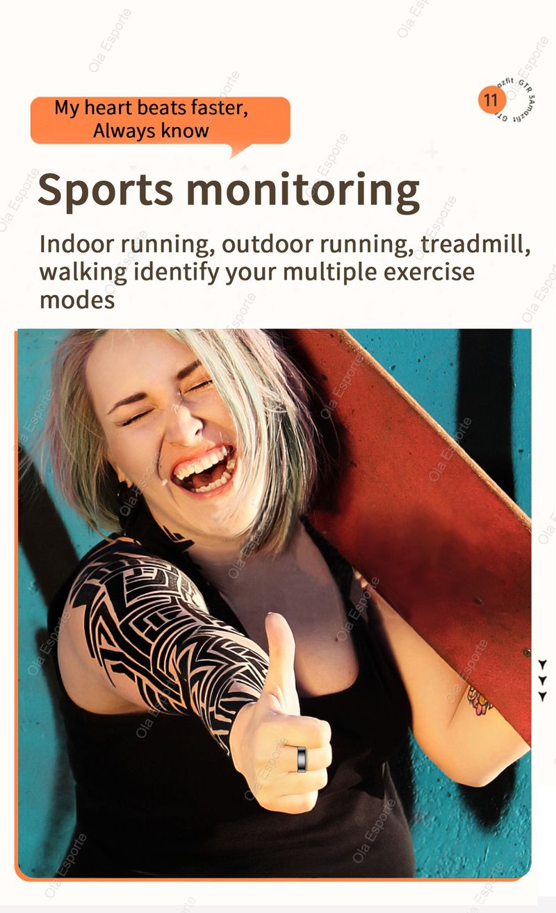 Bague connectée sans fil, étanche 5 ATM, pour course à pied, podomètre, sommeil, santé, fitness, tendance, pour hommes et femmes, 2025_voghion.com