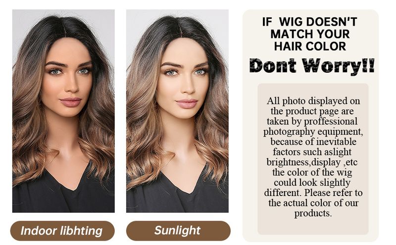 Synthetic Clip-in New Wig Women's Brown Middle Parted Short Curly Full Head Wig_voghion.com