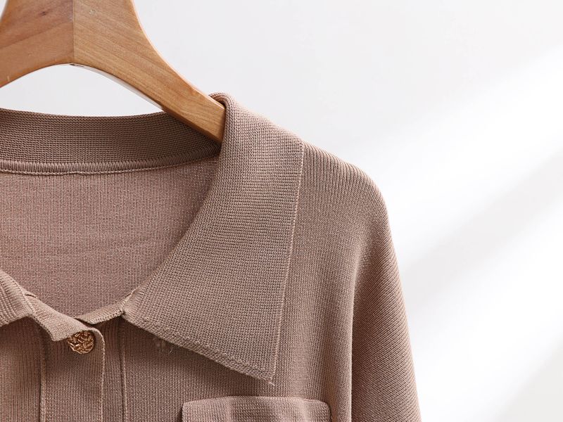 Abbigliamento da donna Autunno e inverno Maglione lavorato a maglia Completo polo Collo maglione largo Giacca vita alta Pantaloni gamba larga Completo due pezzi_voghion.com