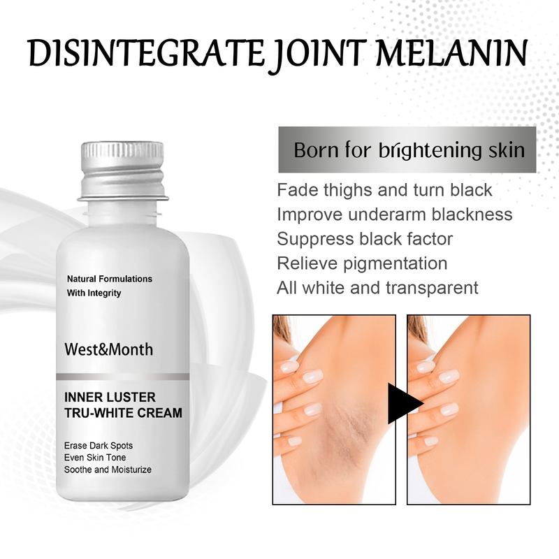 West&Month Body Whitening Cream Hydratiséiert, reduzéiert Melanin, hellt den Teint op, befeucht a verschéinert d'Haut._voghion.com