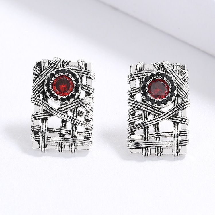 Set di tre pezzi con collana, orecchini e anello in metallo pesante, design unico, personalità esagerata e punk rock meccanico._voghion.com