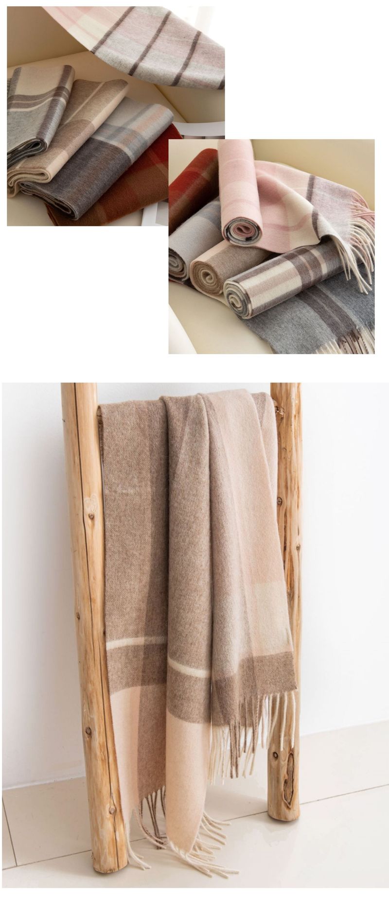 Sciarpa scozzese spessa autunno inverno 100% lana Atmosphere da donna versatile, calda e confortevole_voghion.com