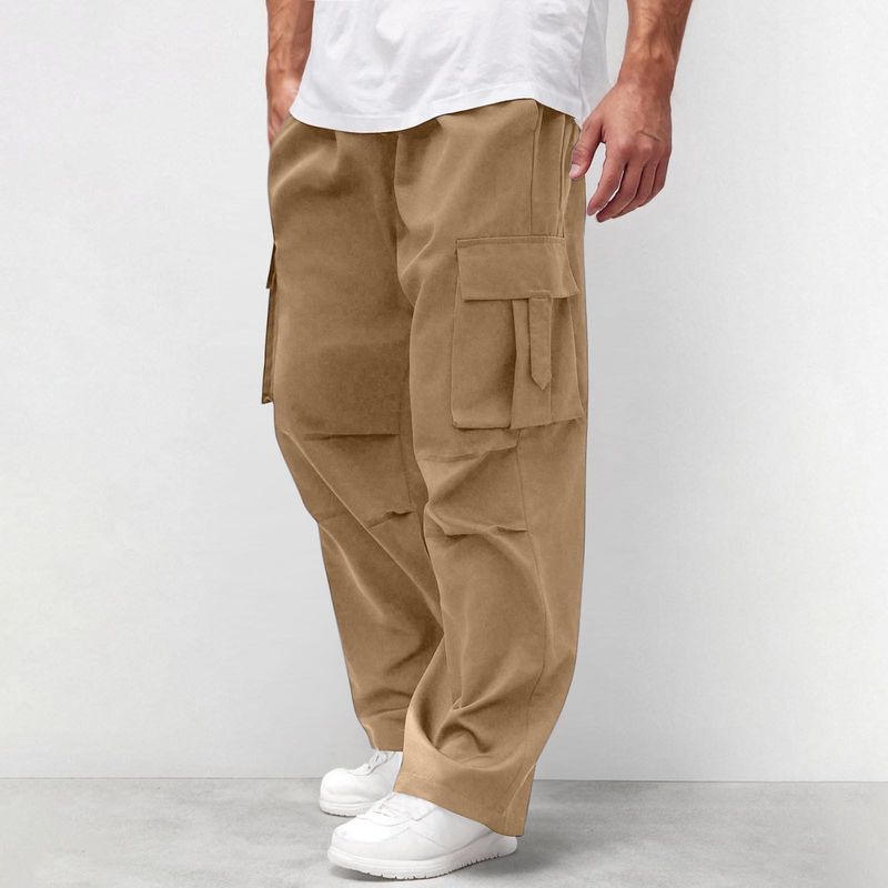 Herrenbekleidung Trendy Overalls für Männer High-End-Ins Trendy Hose mit mehreren Taschen Lose gerade Bein breite Bein Freizeithose für Paare_voghion.com
