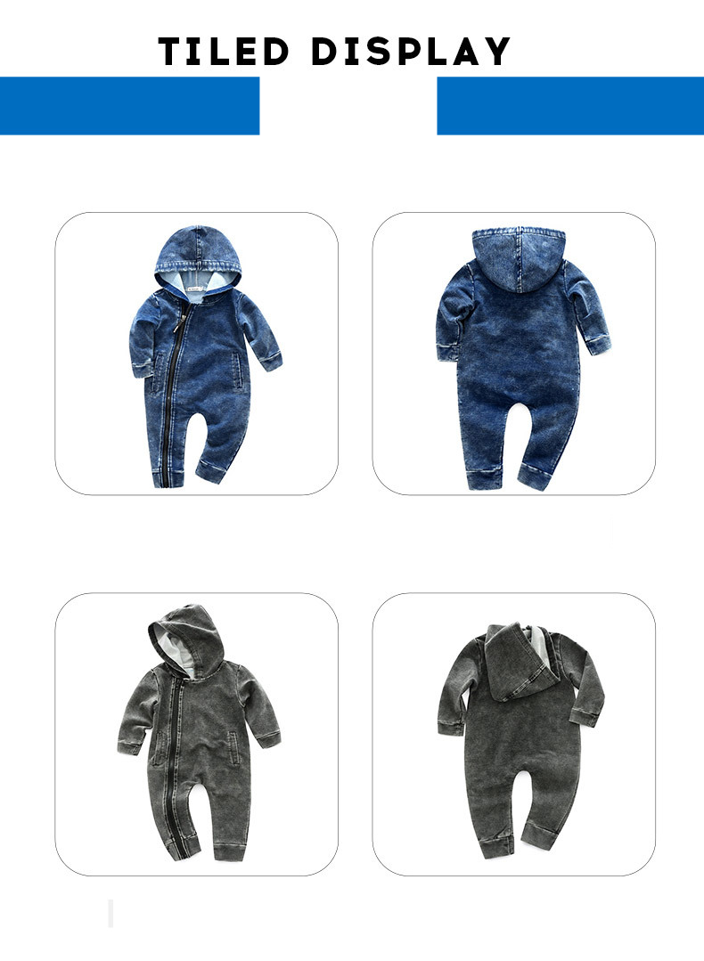 Children's Spring Children's Long Sleeve Stretch Cowboy Onesie Children Ha Clothes_voghion.com