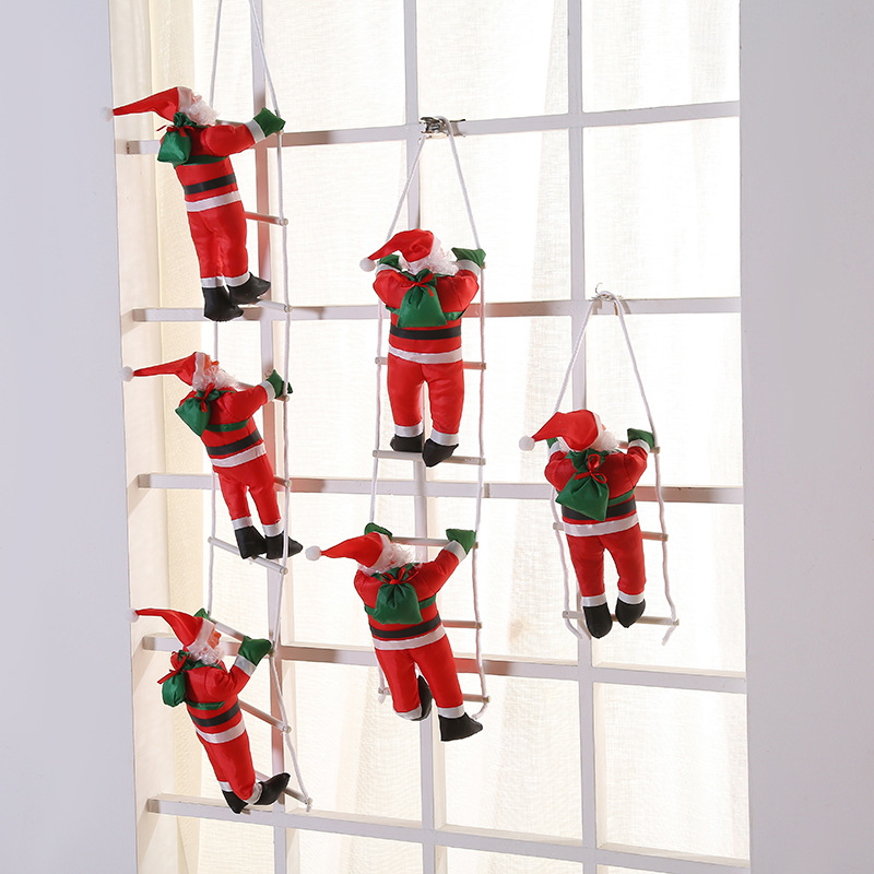 Kerstversieringen, etalage, ladder, kerstmanversieringen, kerstmanladder, vakantierekwisieten_voghion.com