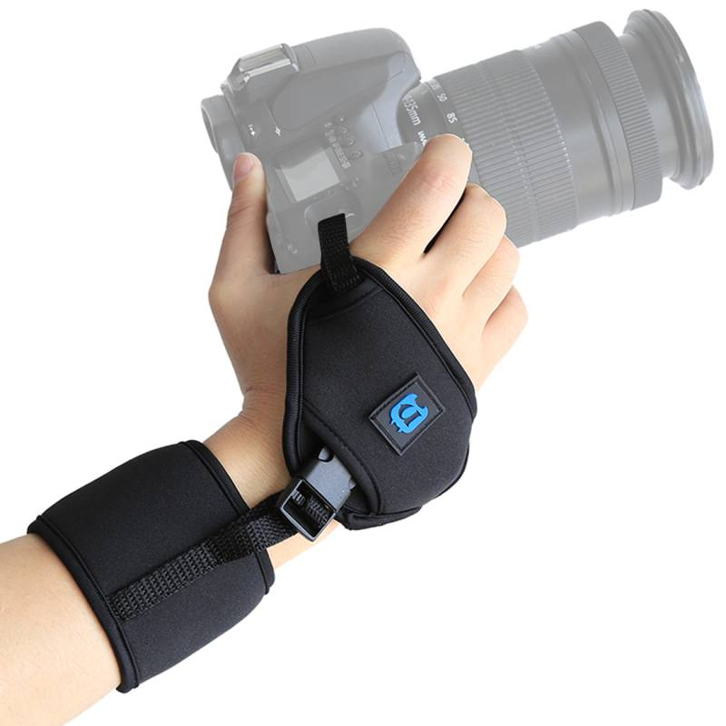 PULUZ Soft Neoprene Hand Grip Wrist Strap with 1/4 inch Screw Plastic Plate for SLR / DSLR Cameras_voghion.com