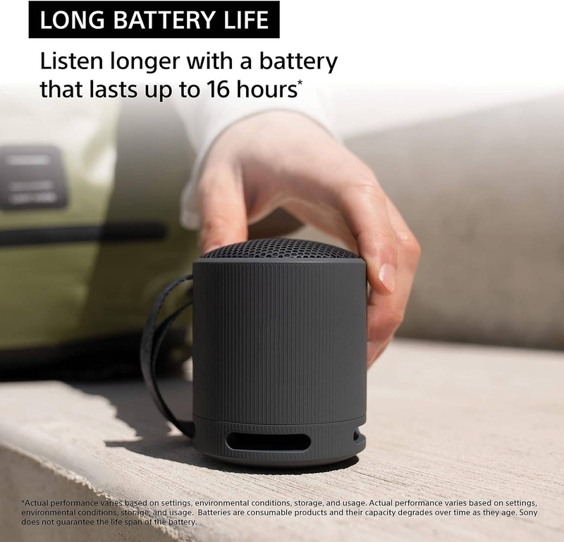 Enceinte de voyage portable sans fil Bluetooth So-ny XB100, légère et ultra-compacte, extra-durable, étanche IP67 et résistante à la poussière_voghion.com