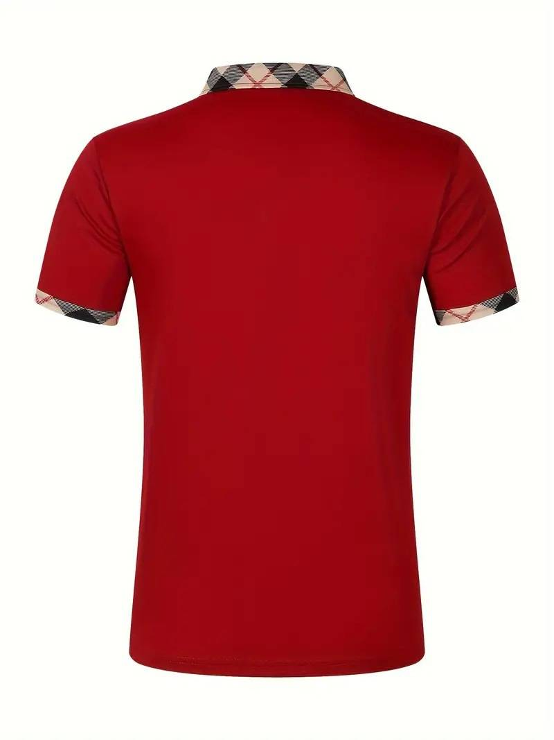 Ropa de hombre, moda de negocios, camiseta de manga corta, polo ajustado para hombre, top con botones_voghion.com
