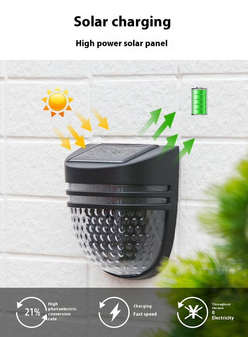 Solar Wall Light With Auto Dusk Sensor, 0.25W IPX4 Waterproof LED Light For Stairs, Fence & Balcony, Breathing Mode, Stair Edge Lighting_voghion.com