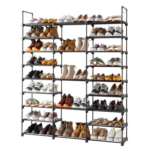 9 Tiers Shoe Rack Storage Organizer Shoe Shelf Organizer For Entryway Holds 50-55 Pairs Shoe, Stackable Shoe Cabinet Shoe Rack_voghion.com