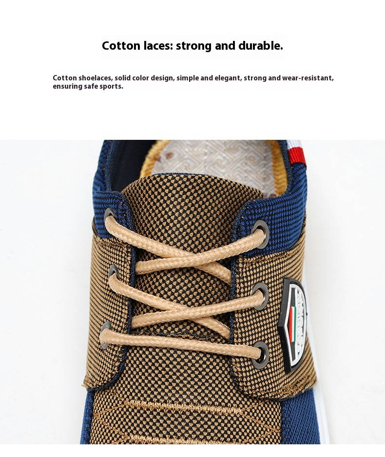 Breathable Canvas Casual Sneakers For Men - Lightweight Slip-On Shoes With Comfortable Rubber Sole (Sizes 39-48, Blue/Yellow/Black)_voghion.com