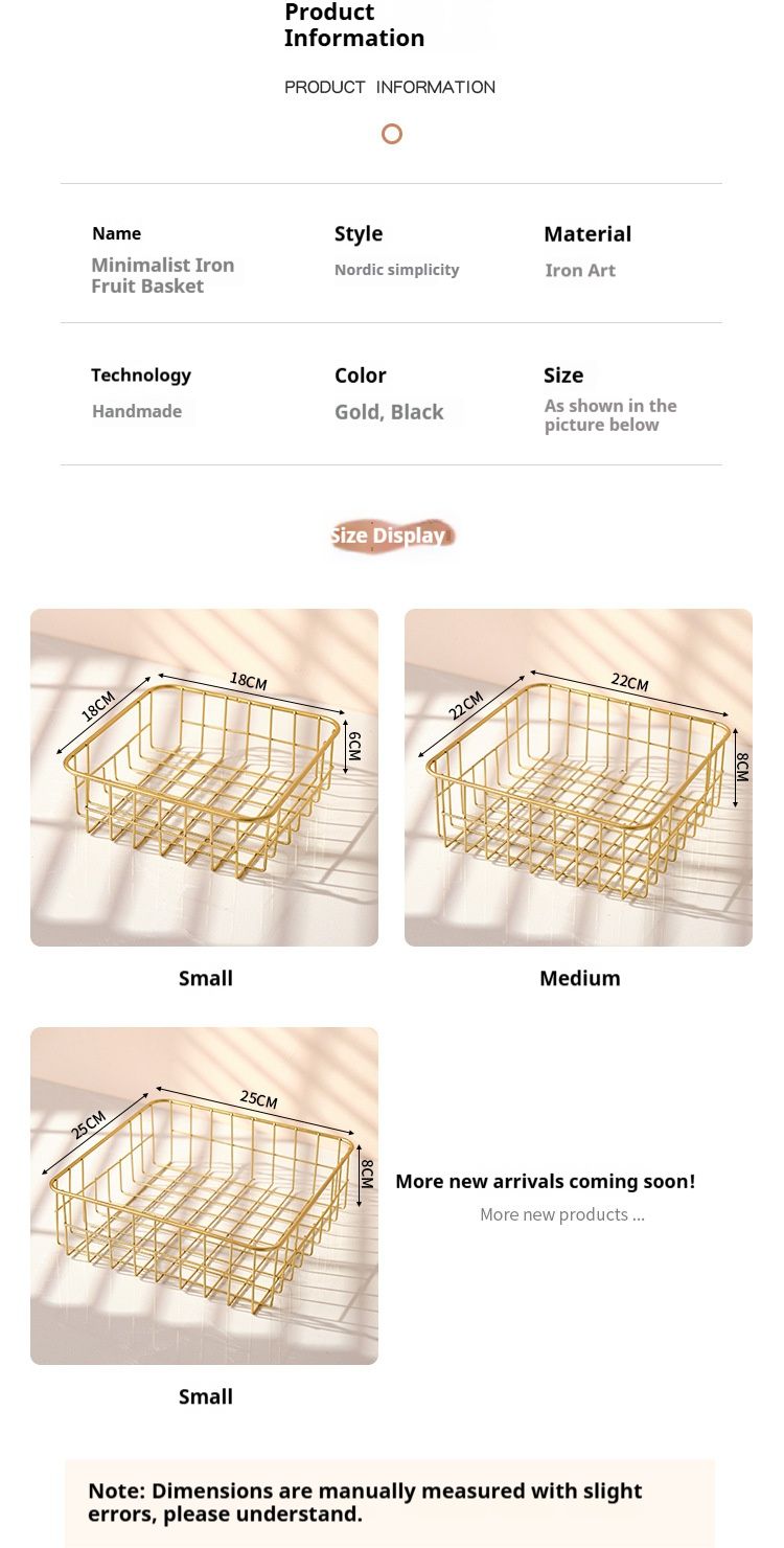 Modernes geometrisches Obstkorb-Set aus Eisen – elegante 3-teilige Serviertabletts für Couchtisch und Heimdekoration (Schwarz/Gold, Klein/Mittel/Groß)_voghion.com