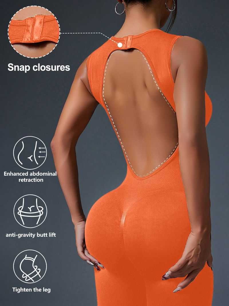 Body da yoga da donna a vita alta con schiena scoperta – Body da allenamento senza cuciture, traspirante ed elastico per pilates, danza e palestra_voghion.com