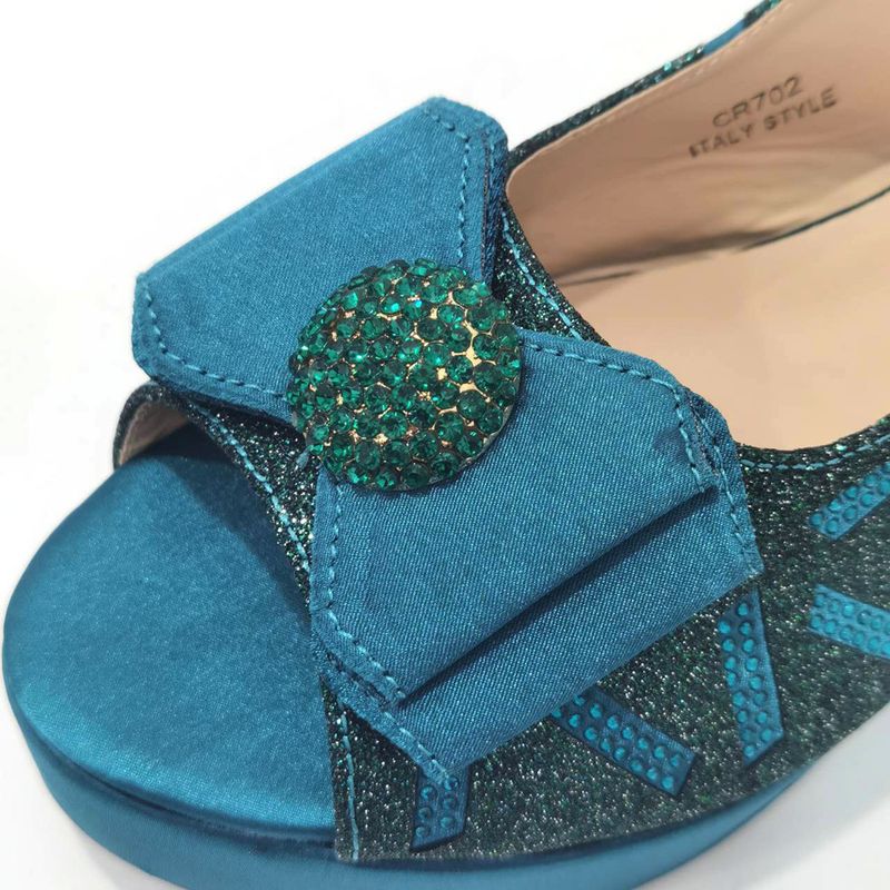 Damenschuhe Große Damenschuhe Schuhe für Geburtstagsfeiern Kleiner Keilabsatz Schuhe mit dicker Sohle und gleichem Design Clutch Bag Diamond Flower_voghion.com