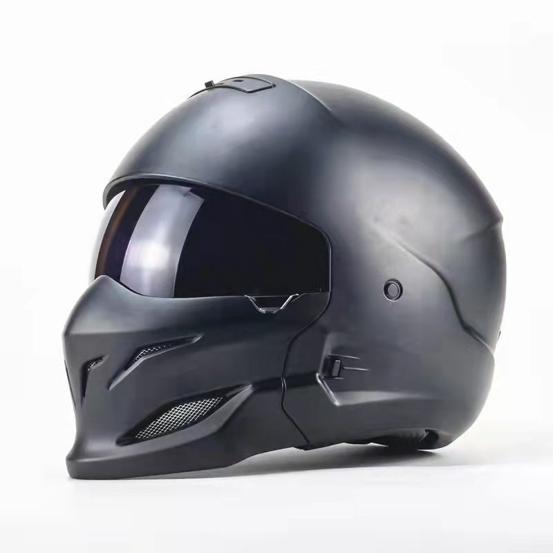 Samurai Black Scorpion Herr Kombinationshelhjälm Four Seasons Mech Battle Damage_voghion.com