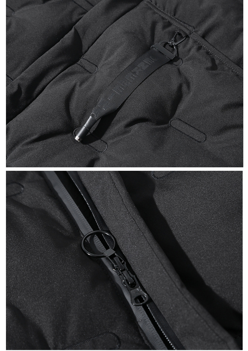 Neue, verdickte, mittellange, schlanke Baumwolljacke im koreanischen Stil mit trendigem Kapuzenmantel für Männer_voghion.com